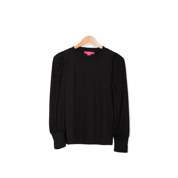 Catherine Catherine Malandrino Black Blouson Sleeve Top - Picture 3 of 3